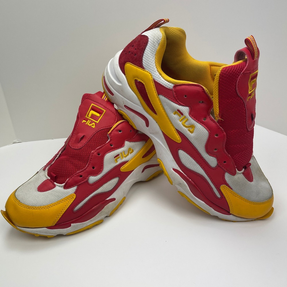 Fila Sneakers Mens 11.5 Ray Tracer Red Yellow White Chunky Retro EUC